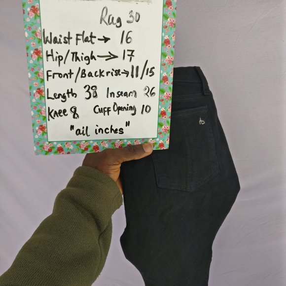 Rag & Bone 10"inch crop Flared Japanese denim Jeans 10w +MEASUREMENT 98%cotton - Picture 12 of 13